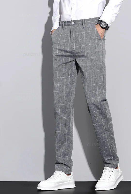 Korean formal checked pants - Antonios