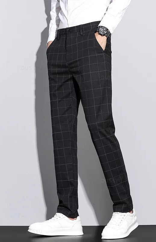 Korean formal checked pants - Antonios