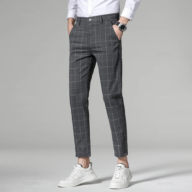 Korean formal checked pants - Antonios