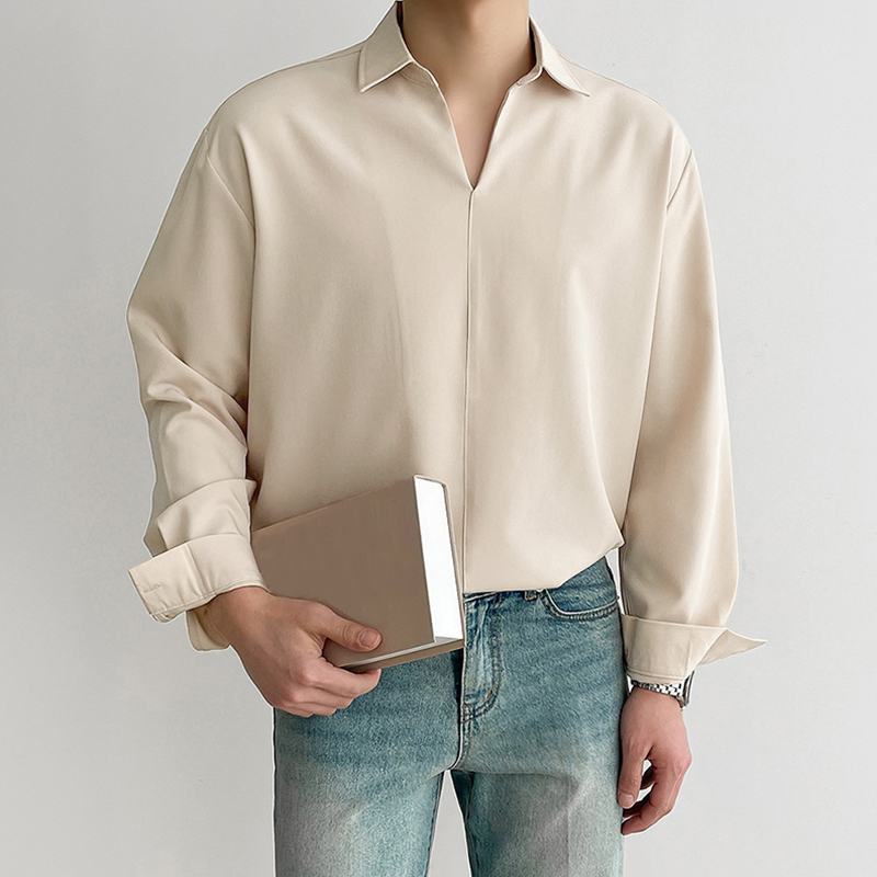 Korean Loose Fit Long - Sleeve Shirt - Antonios