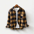 Korean plaid long - sleeve shirt - Antonios