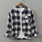 Korean plaid long - sleeve shirt - Antonios