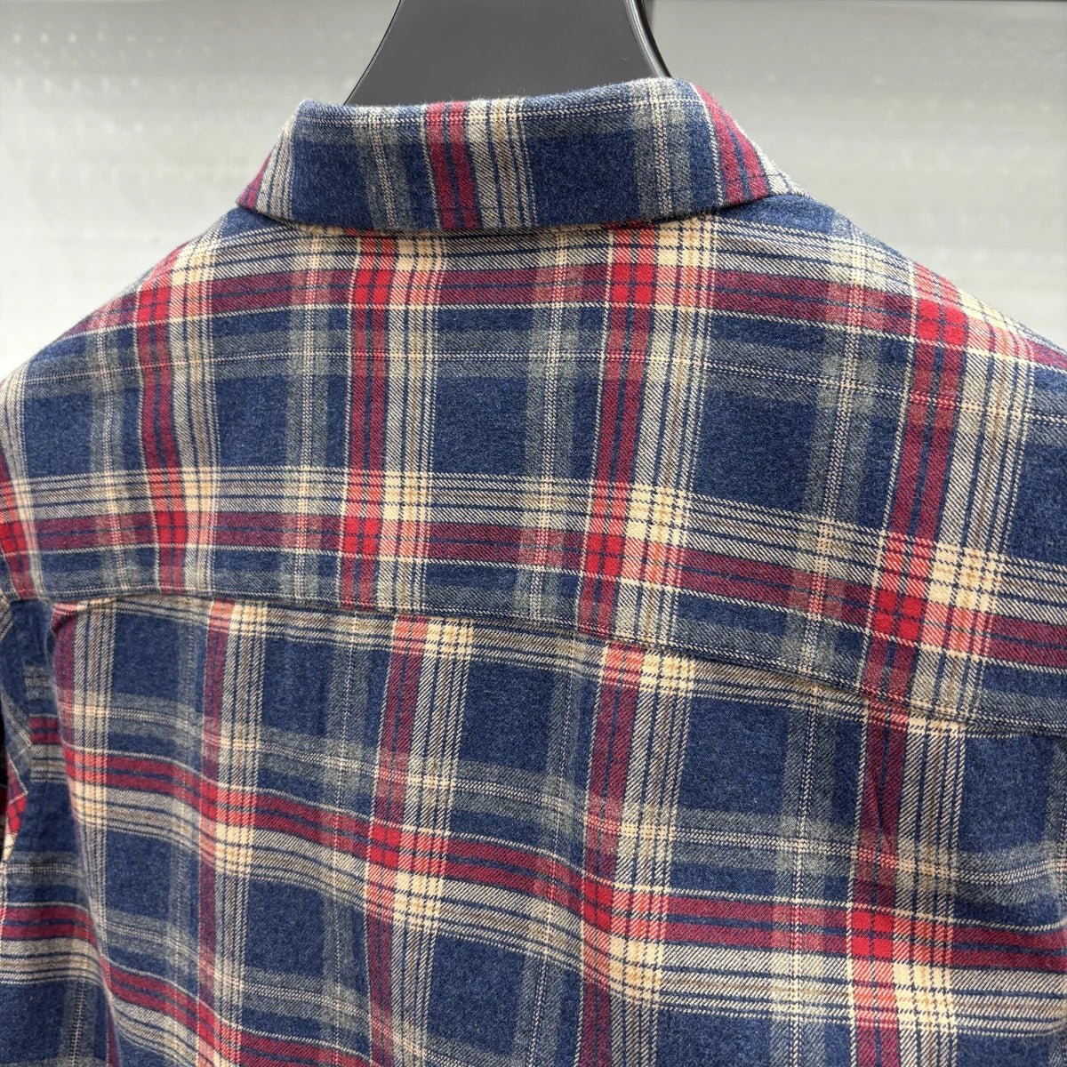 Lapel cotton plaid pattern long sleeve shirt - Antonios