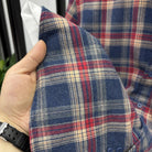 Lapel cotton plaid pattern long sleeve shirt - Antonios