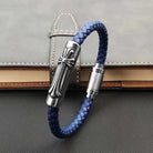 Leather bracelet with stainless steel cross - Antonios