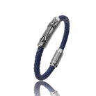 Leather bracelet with stainless steel cross - Antonios