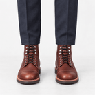 Leather cap toe lace up boots - AntoniosClothing - Burgundy