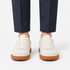 Leather low top sneakers with chunky gum soles - AntoniosClothing - White
