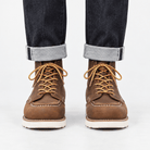 Leather moc toe wedge sole boots - AntoniosClothing - Brown