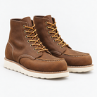 Leather moc toe wedge sole boots in brown, product cover