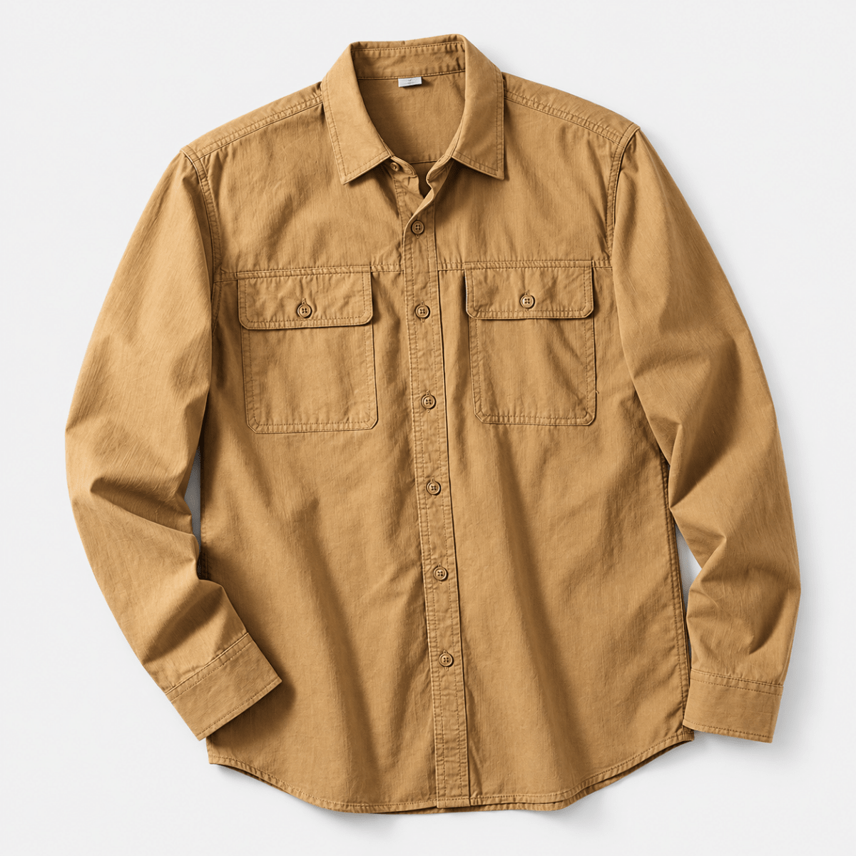 Leo 100% cotton retro utility shirt - AntoniosClothing - Khaki