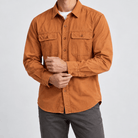 Leo 100% cotton retro utility shirt - AntoniosClothing - Orange