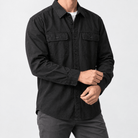 Leo 100% cotton retro utility shirt - AntoniosClothing - Black