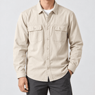 Leo 100% cotton retro utility shirt - AntoniosClothing - Beige