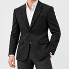 Leo slim fit elegant suit blazer - AntoniosClothing - Black-1