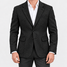 Leo slim fit elegant suit blazer - AntoniosClothing - Black-1