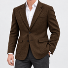 Leo slim fit elegant suit blazer - AntoniosClothing - Brown