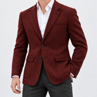 Leo slim fit elegant suit blazer - AntoniosClothing - Burgundy