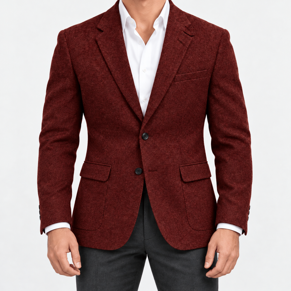 Leo slim fit elegant suit blazer - AntoniosClothing - Burgundy