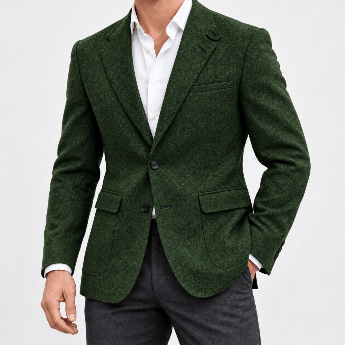 Leo slim fit elegant suit blazer - AntoniosClothing - Green-1