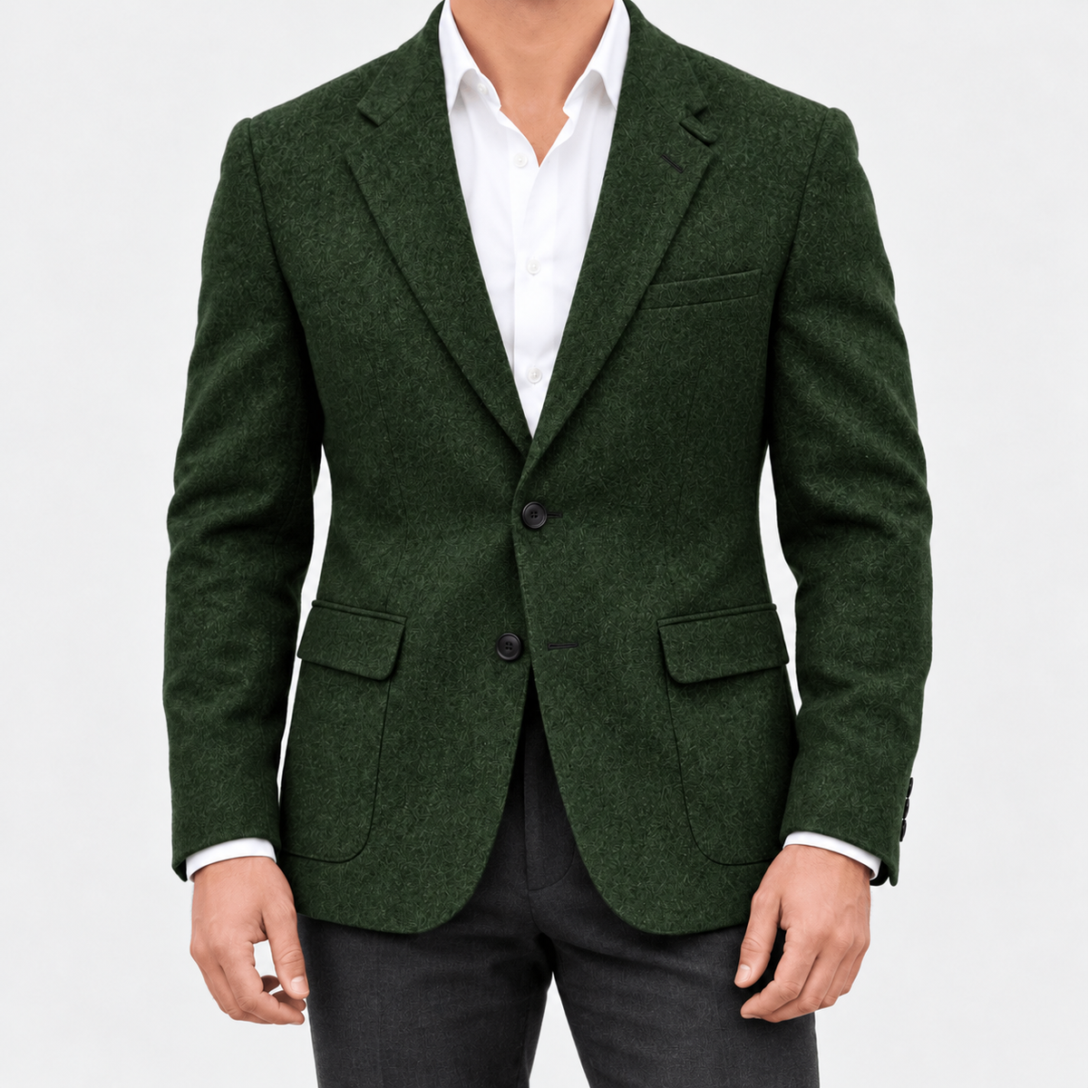 Leo slim fit elegant suit blazer - AntoniosClothing - Green-1