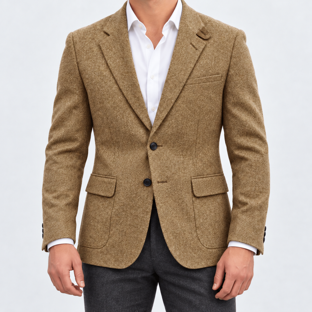 Leo slim fit elegant suit blazer - AntoniosClothing - Khaki
