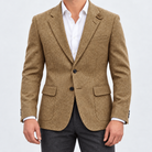 Leo slim fit elegant suit blazer - AntoniosClothing - Khaki