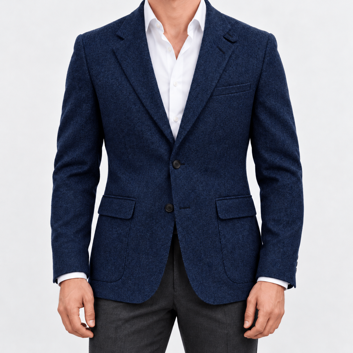 Leo slim fit elegant suit blazer - AntoniosClothing - Navy blue