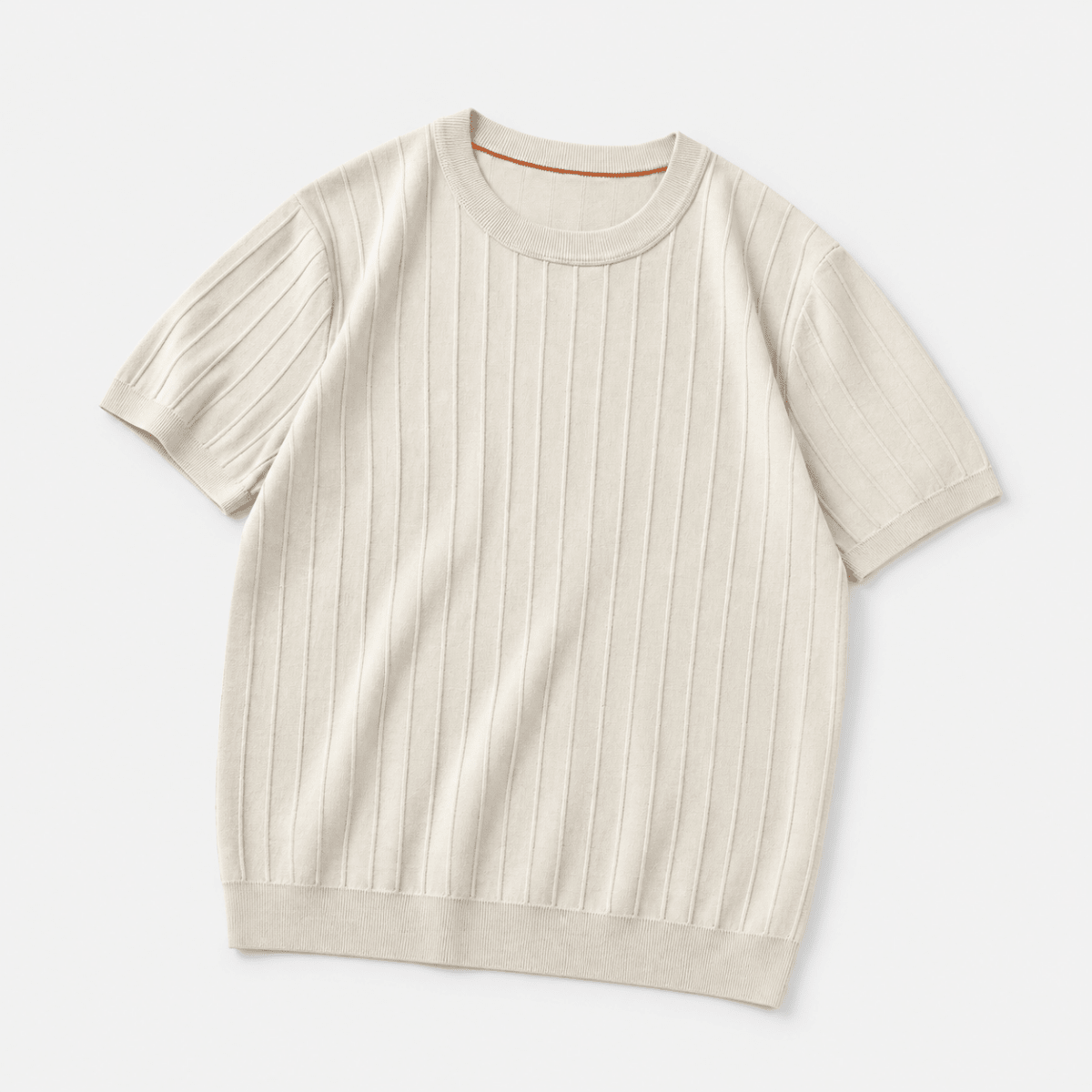 Leo business striped design t-shirt - AntoniosClothing - Khaki