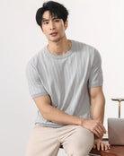 Leo business striped design t-shirt - Antonios