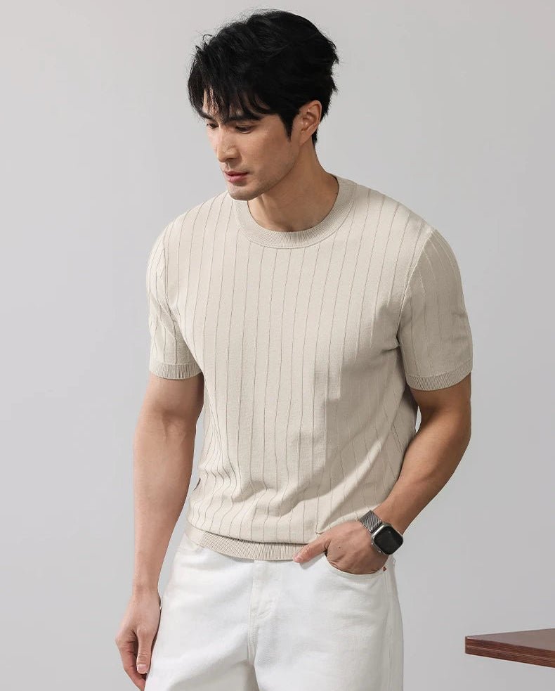 Leo business striped design t-shirt - Antonios