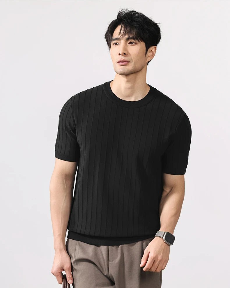 Leo business striped design t-shirt - Antonios