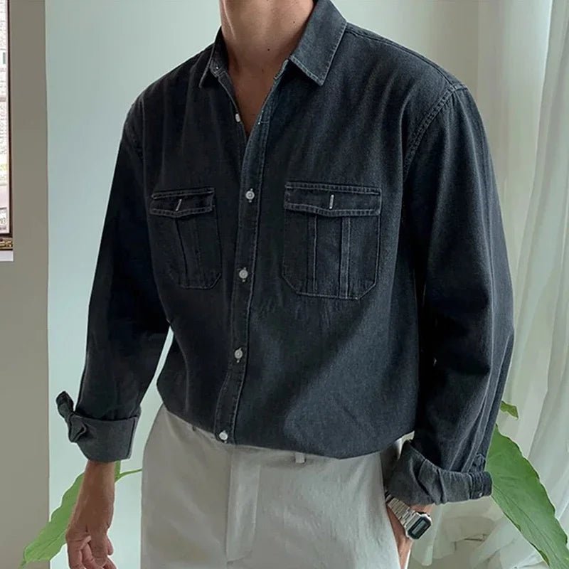 Leo casual spring denim shirt - Antonios