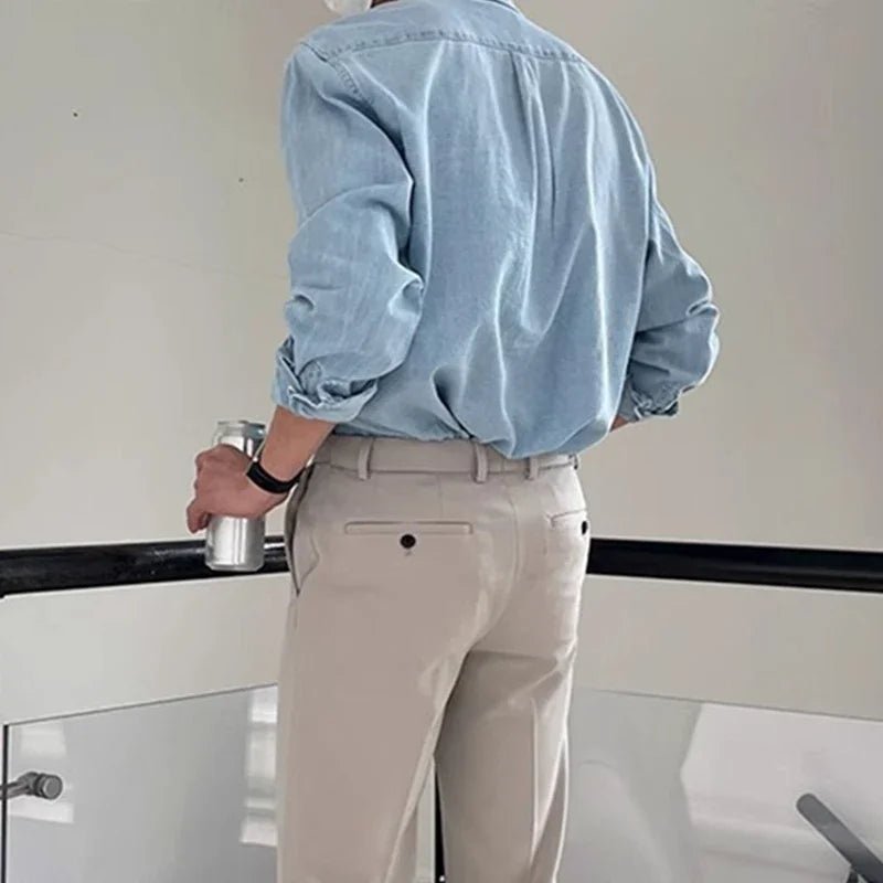 Leo casual spring denim shirt - Antonios