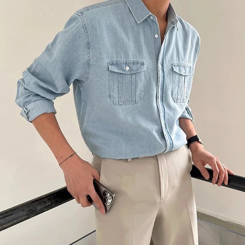 Leo casual spring denim shirt - Antonios