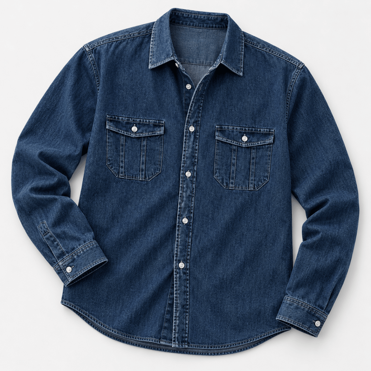 Leo casual spring denim shirt - AntoniosClothing - Dark blue
