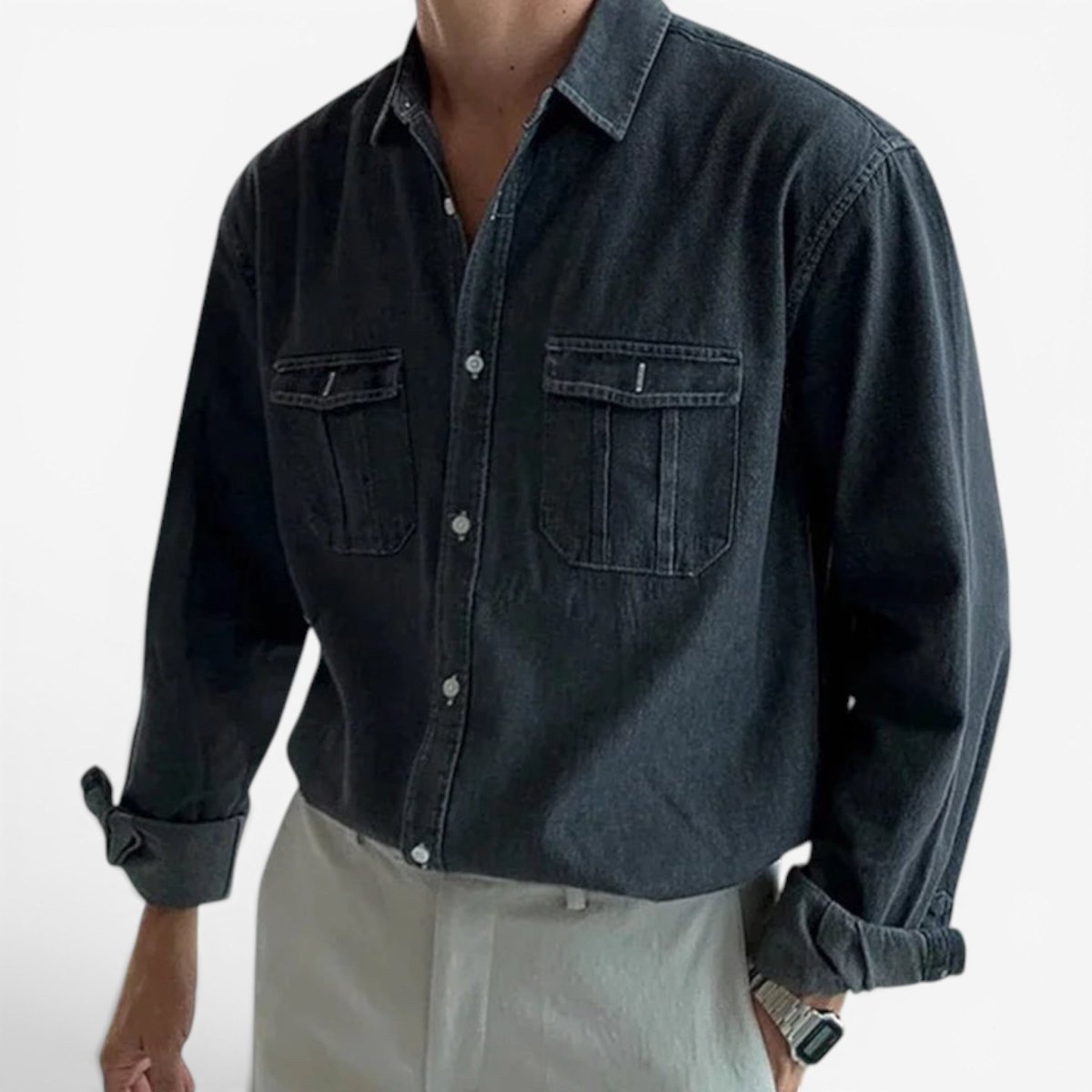 Leo casual spring denim shirt - Antonios