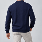 Leo casual sweater with zip - AntoniosClothing - Navy blue