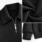 Leo casual sweater with zip - AntoniosClothing - Black
