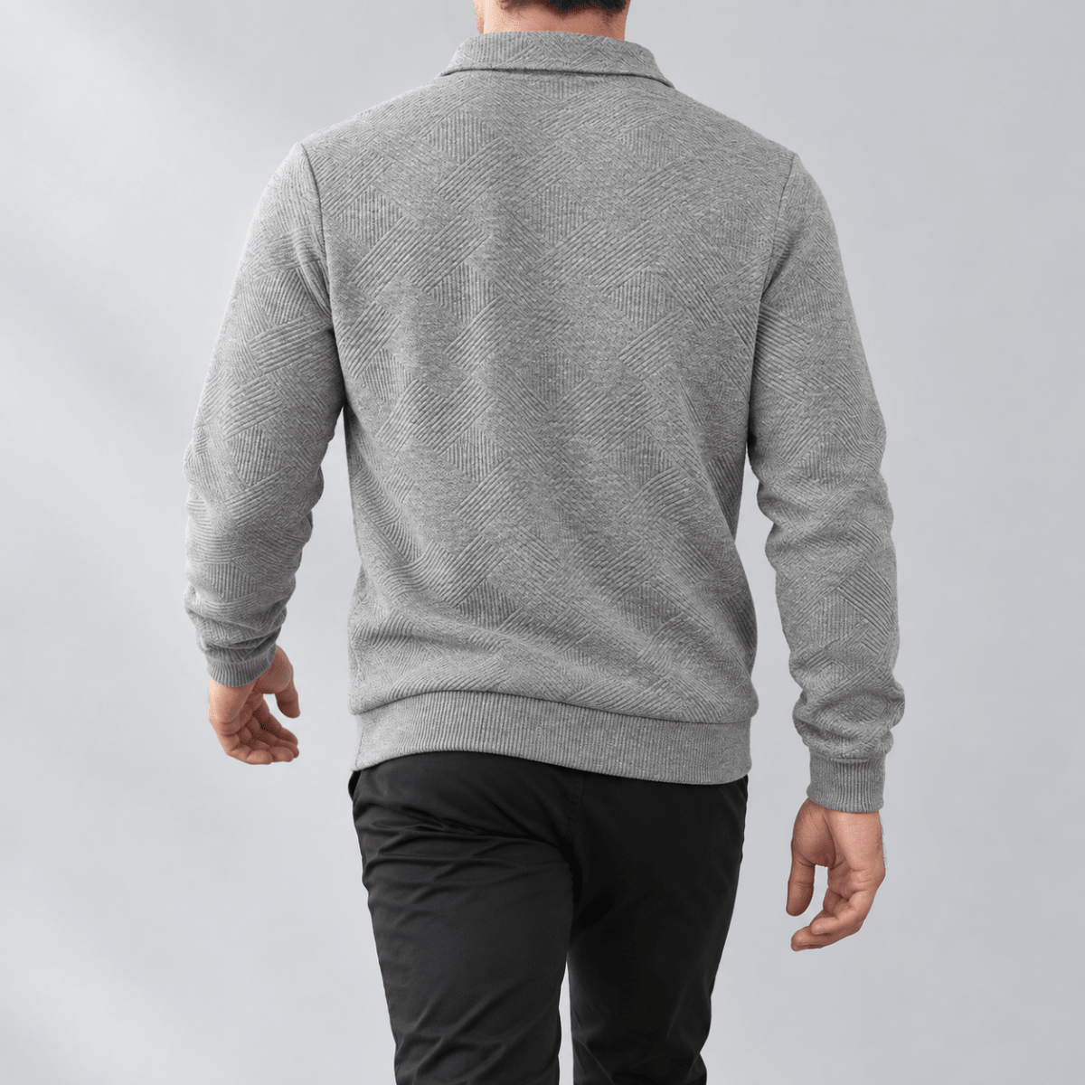 Leo casual sweater with zip - AntoniosClothing - Gray