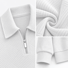 Leo casual sweater with zip - AntoniosClothing - White