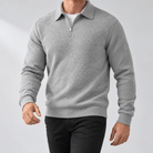 Leo casual sweater with zip - AntoniosClothing - Gray