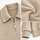 Leo casual sweater with zip - AntoniosClothing - Khaki