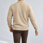 Leo casual sweater with zip - AntoniosClothing - Khaki
