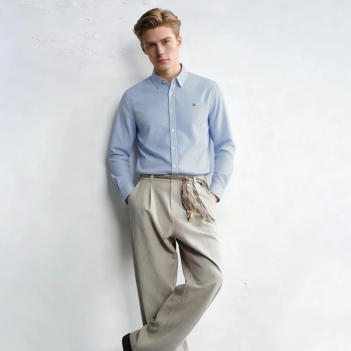 Leo classic stripe blue shirt - Antonios