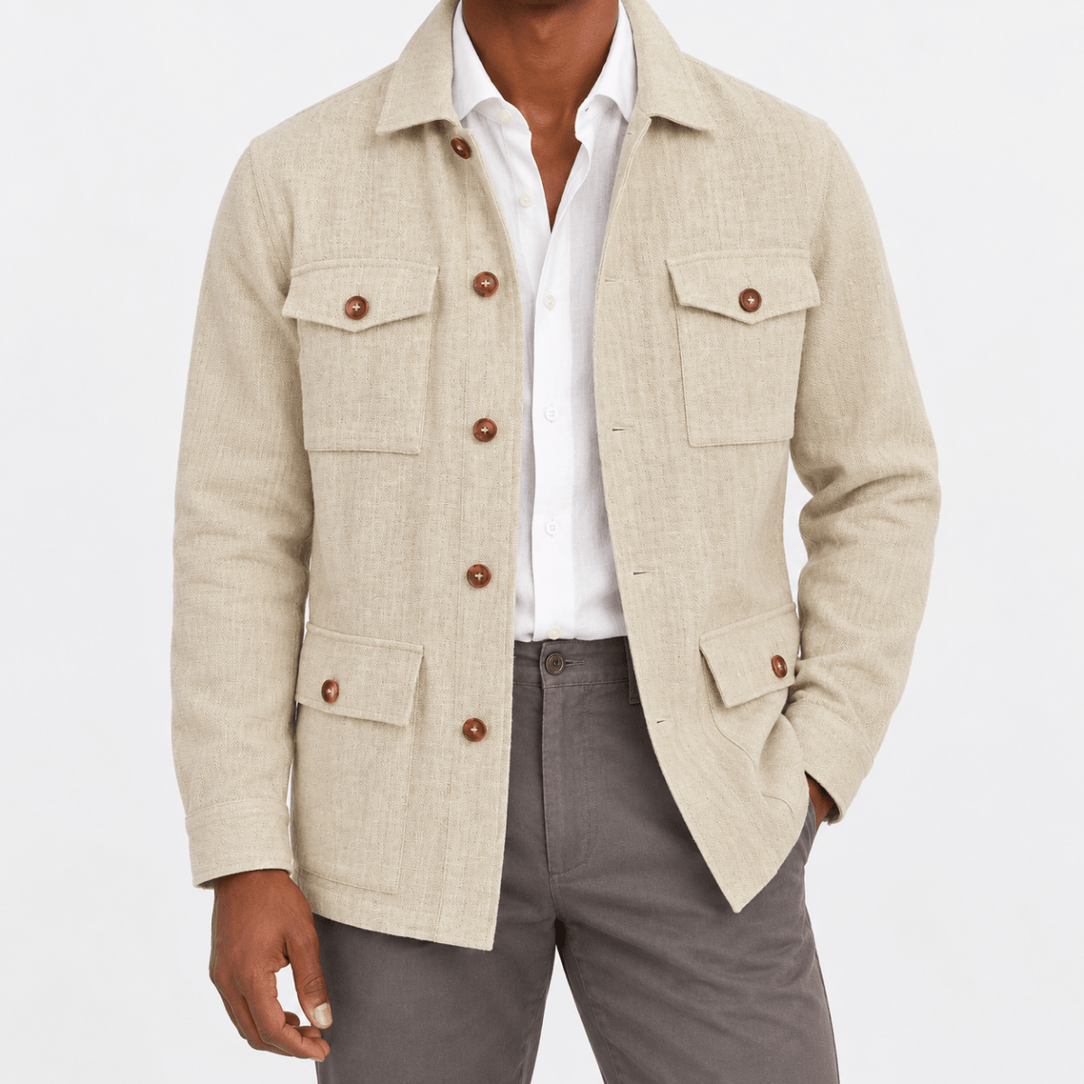Leo cotton blazer for casual dress - AntoniosClothing - Beige