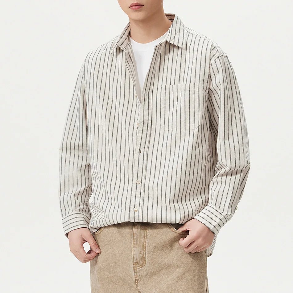 Leo cotton-linen striped shirt - Antonios