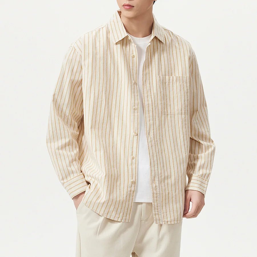 Leo cotton-linen striped shirt - Antonios