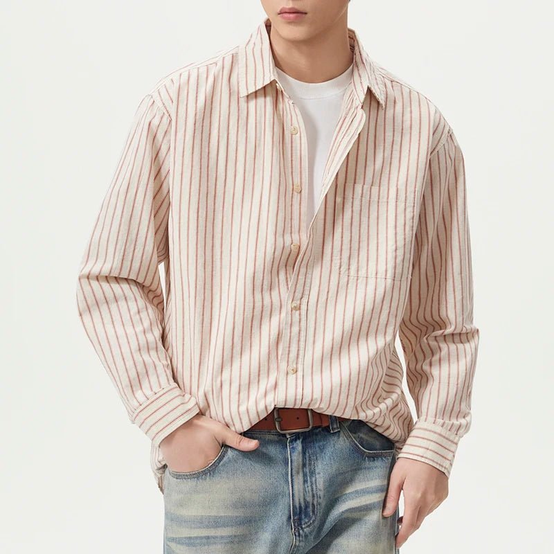 Leo cotton-linen striped shirt - Antonios