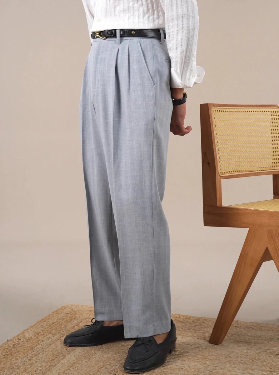 Leo double pleated business trousers straight fit - Antonios